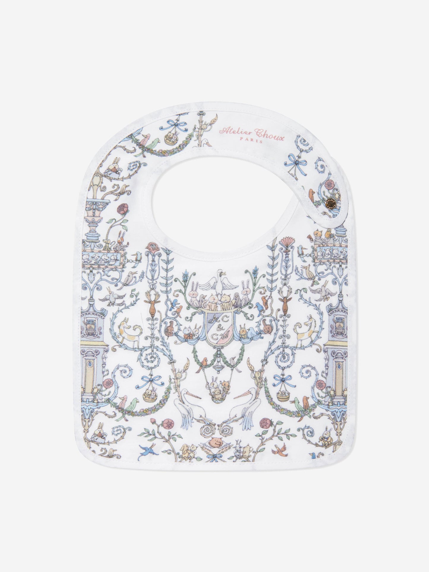 Atelier Choux Baby Satin Toile De Jouy Atelier Choux & Caitlin Wilson Bib in Blue