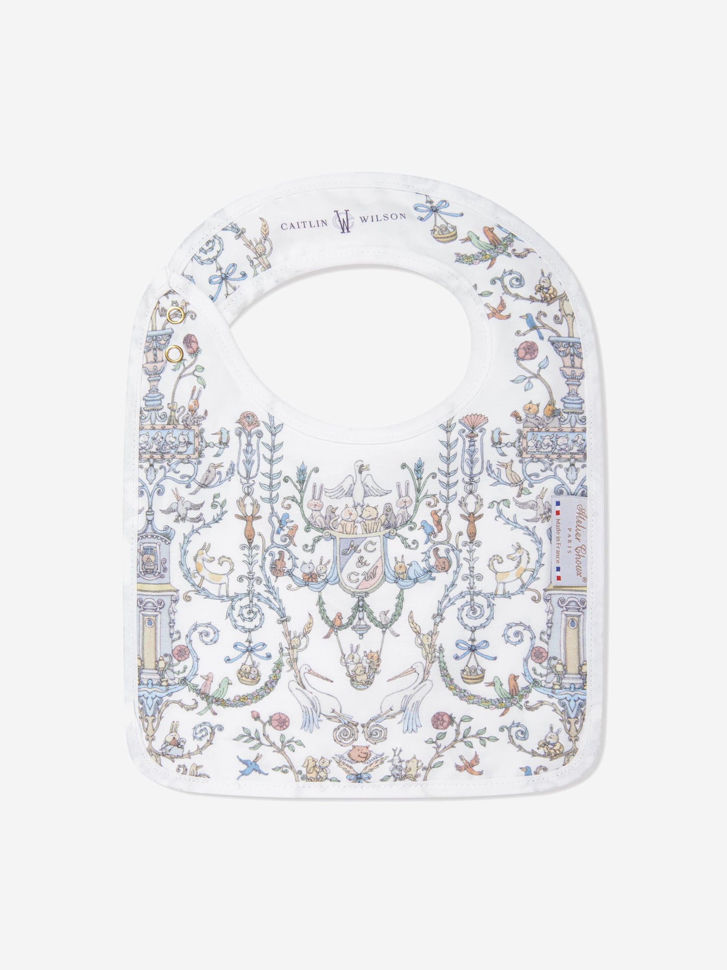 Atelier Choux Baby Satin Toile De Jouy Atelier Choux & Caitlin Wilson Bib in Blue