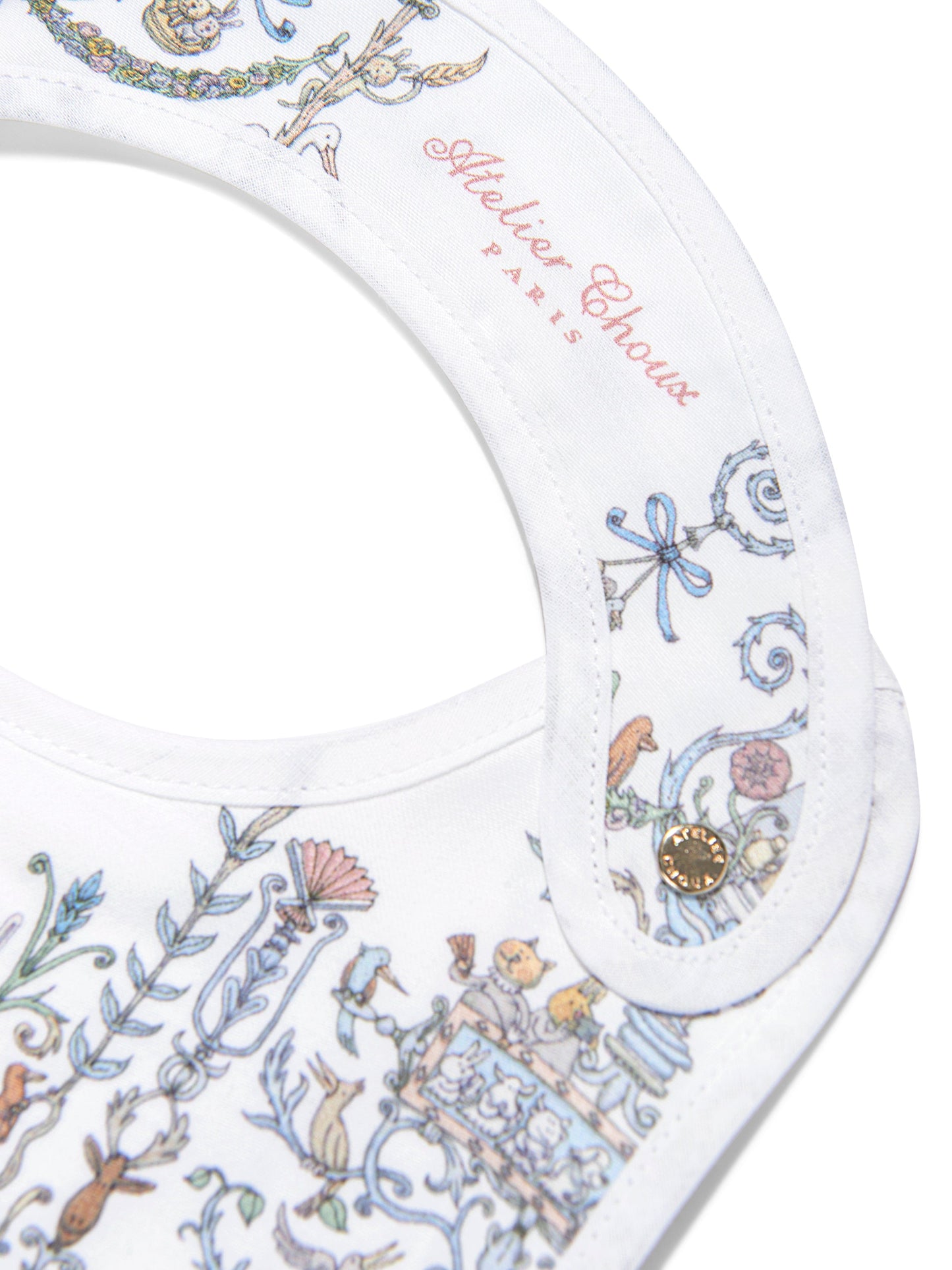 Atelier Choux Baby Satin Toile De Jouy Atelier Choux & Caitlin Wilson Bib in Blue