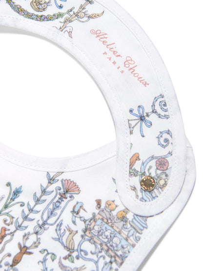 Atelier Choux Baby Satin Toile De Jouy Atelier Choux & Caitlin Wilson Bib in Blue