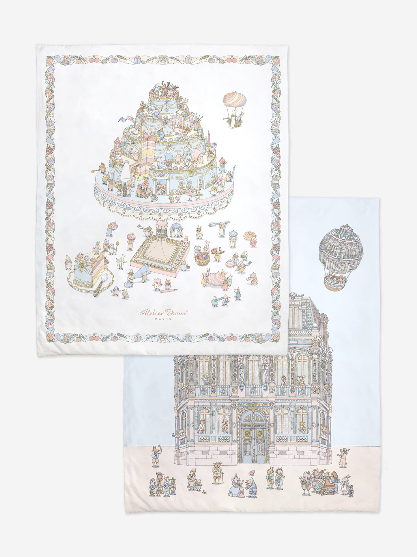 Atelier Choux Baby Le Gateau / Chateau Choux Reversible Quilt in White (130cm)