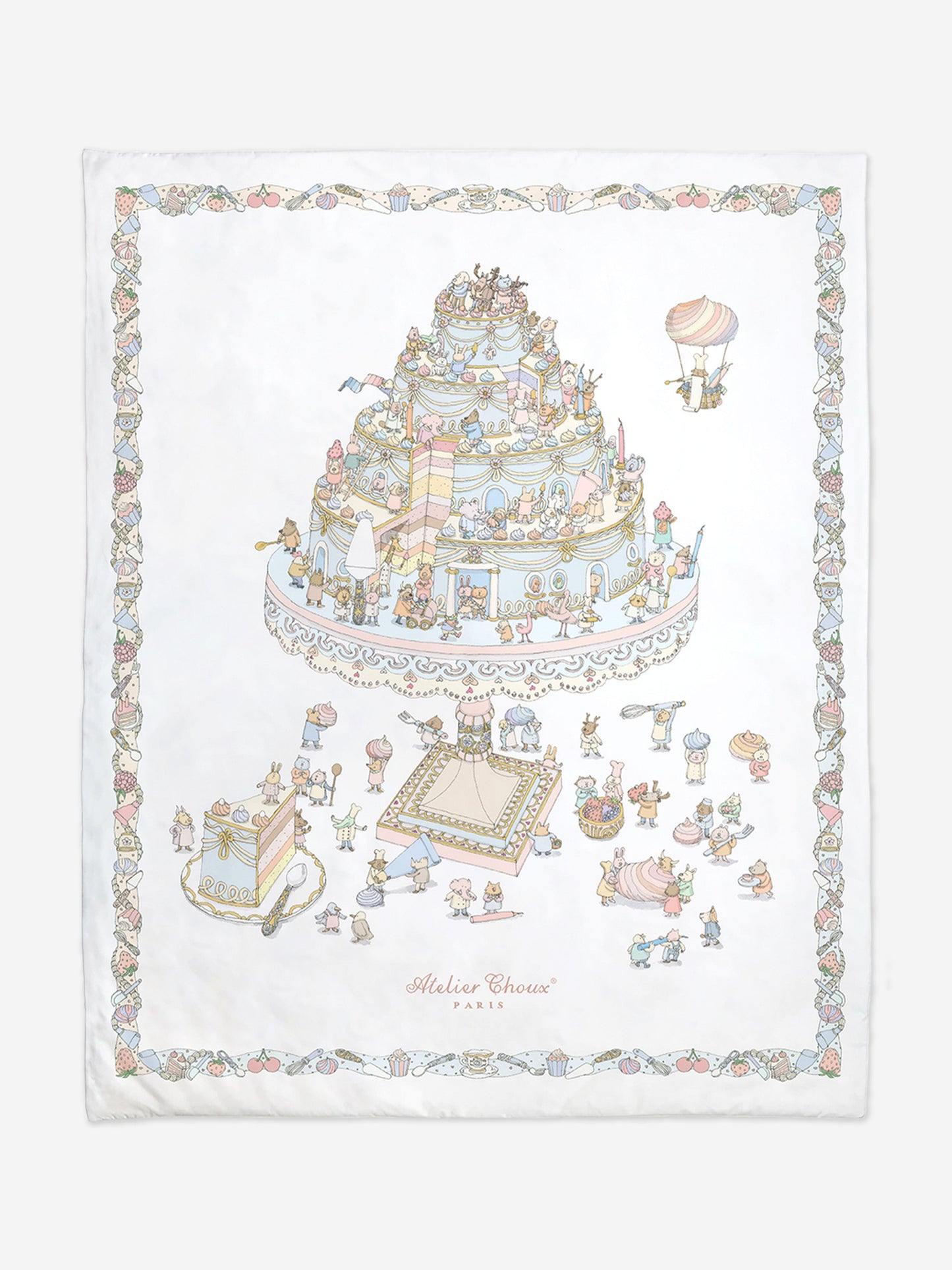 Atelier Choux Baby Le Gateau / Chateau Choux Reversible Quilt in White (130cm)