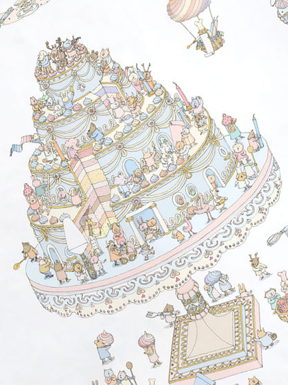 Atelier Choux Baby Le Gateau / Chateau Choux Reversible Quilt in White (130cm)