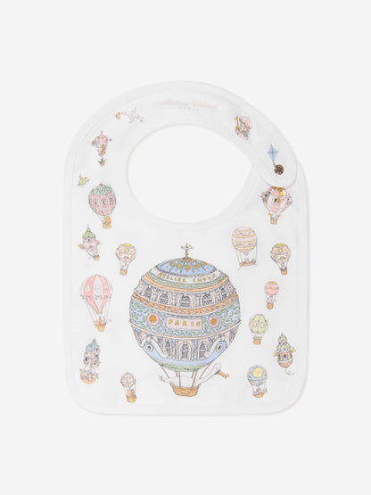 Atelier Choux Baby Balloons Playsuit Swaddle And Bib Set in White