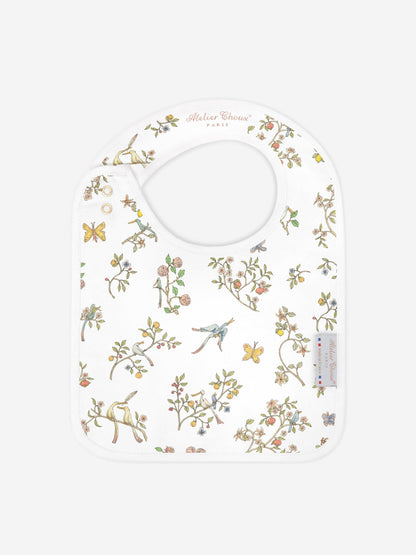 Atelier Choux Baby Satin In Bloom Bib in Blue