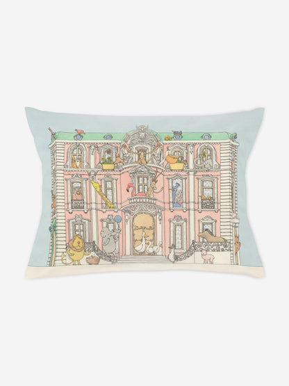 Atelier Choux Baby Satin Monceau Mansion Pillow Cover in Blue (40cm)