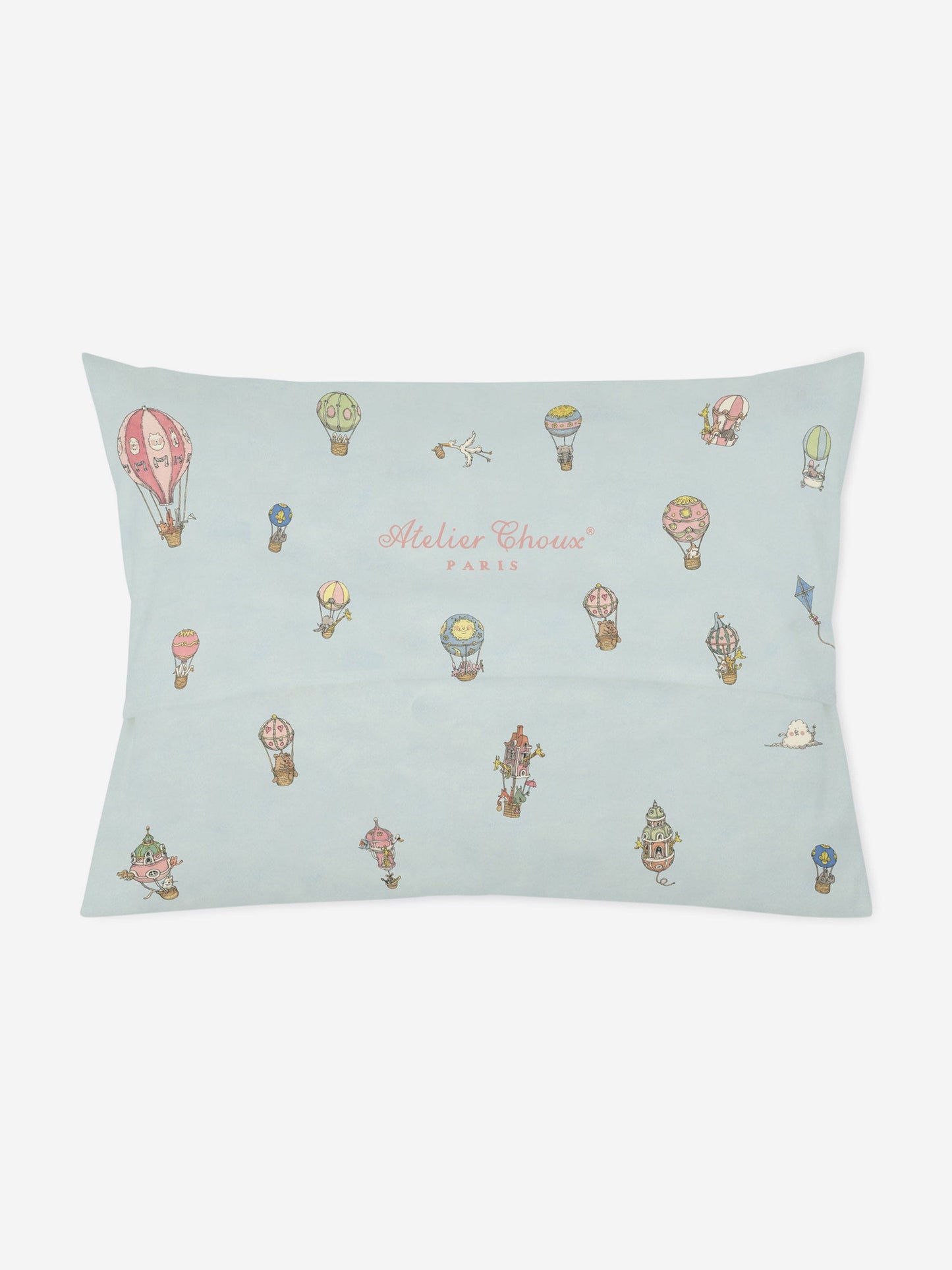 Atelier Choux Baby Satin Monceau Mansion Pillow Cover in Blue (40cm)