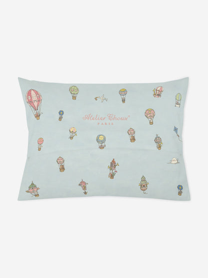 Atelier Choux Baby Satin Monceau Mansion Pillow Cover in Blue (40cm)