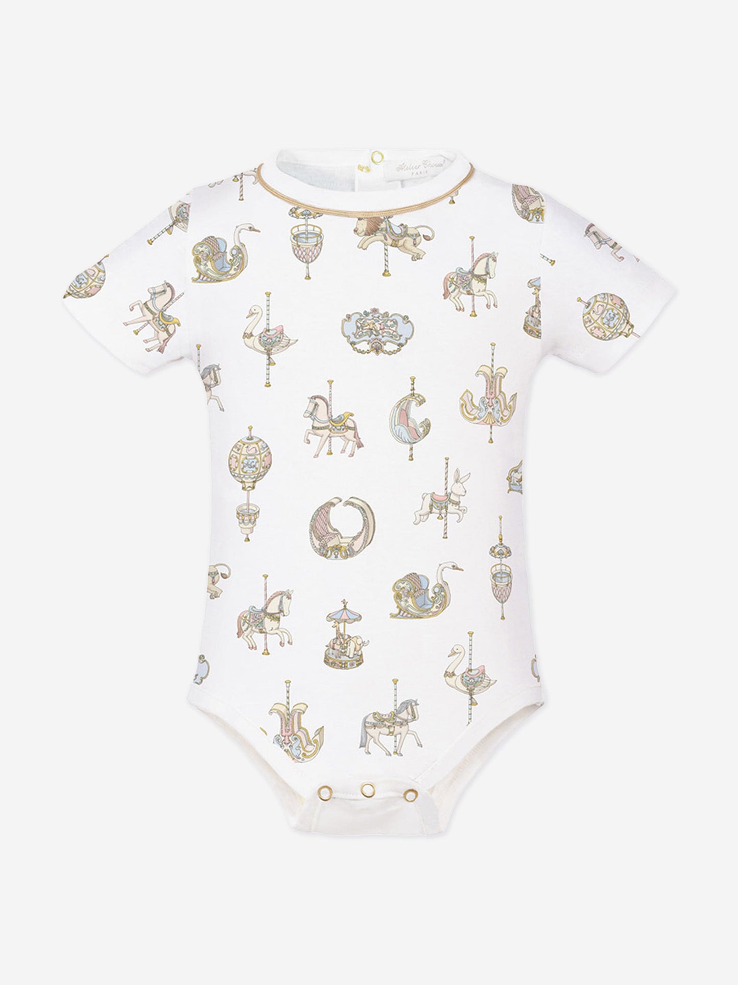 Atelier Choux Baby Carousel Onesie in White