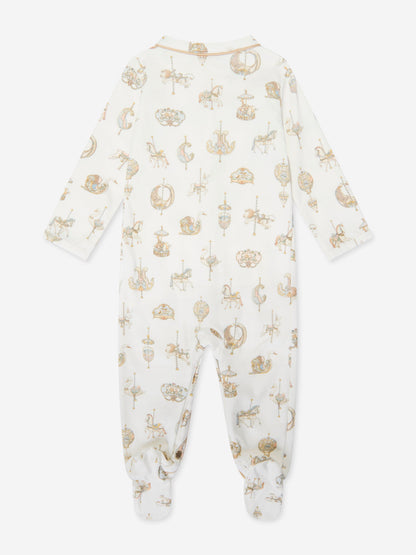 Atelier Choux Baby Carousel Classic Playsuit in White