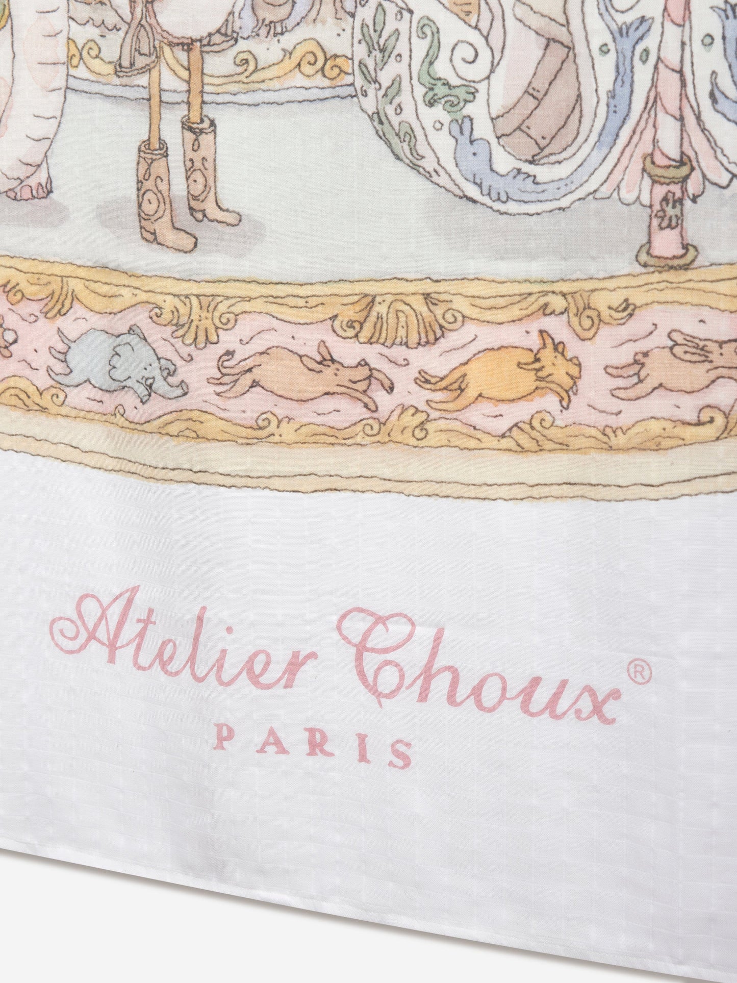 Atelier Choux Baby Girls Grand Carousel Blanket in White (200cm)
