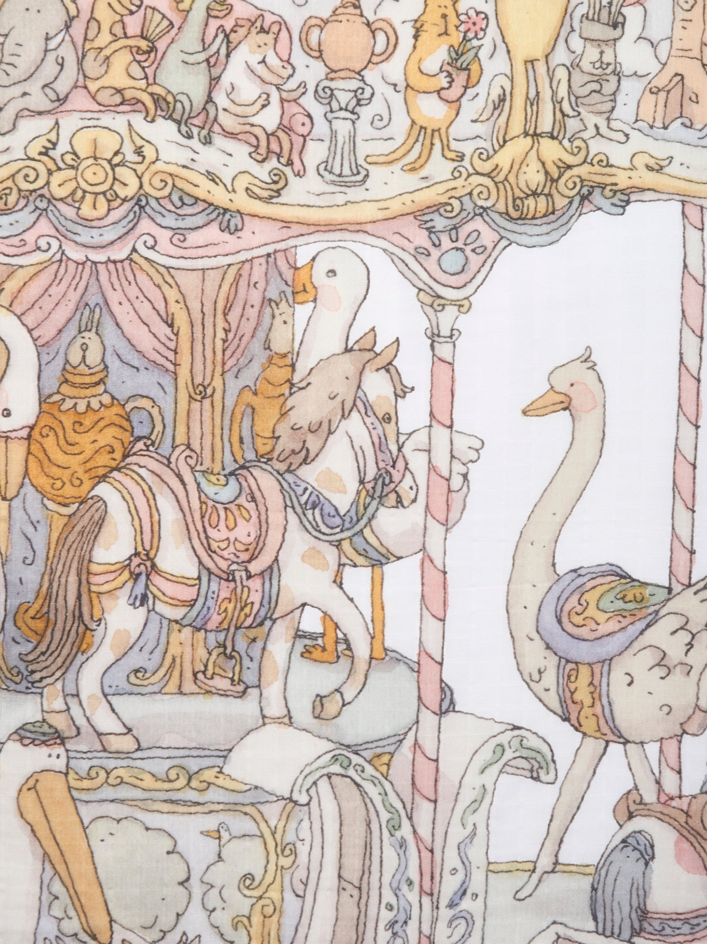 Atelier Choux Baby Girls Grand Carousel Blanket in White (200cm)