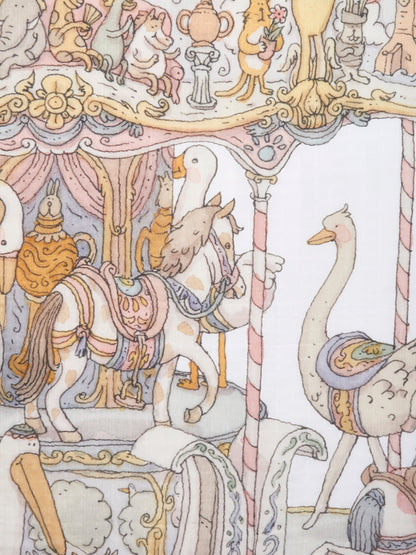Atelier Choux Baby Girls Grand Carousel Blanket in White (200cm)