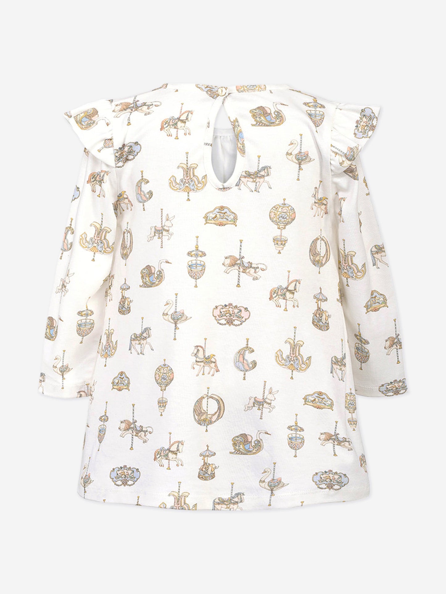 Atelier Choux Baby Girls Carousel Jersey Dress in White