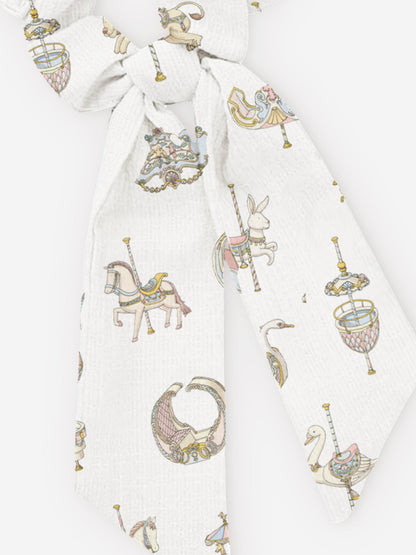 Atelier Choux Baby Girls Carousel Scrunchie in White
