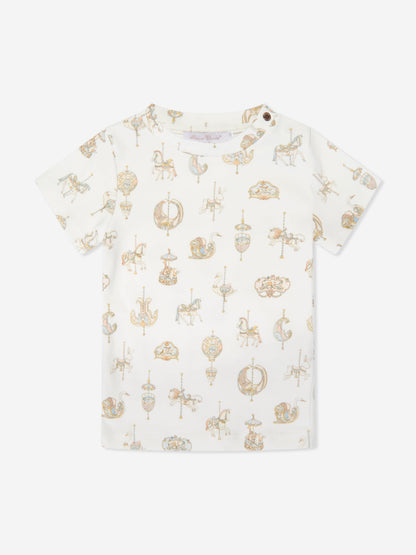 Atelier Choux Girls Carousel T-Shirt in White
