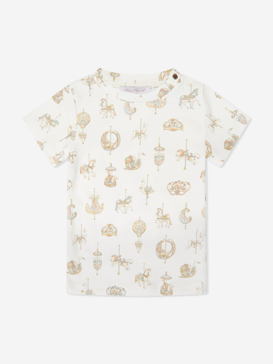Atelier Choux Girls Carousel T-Shirt in White