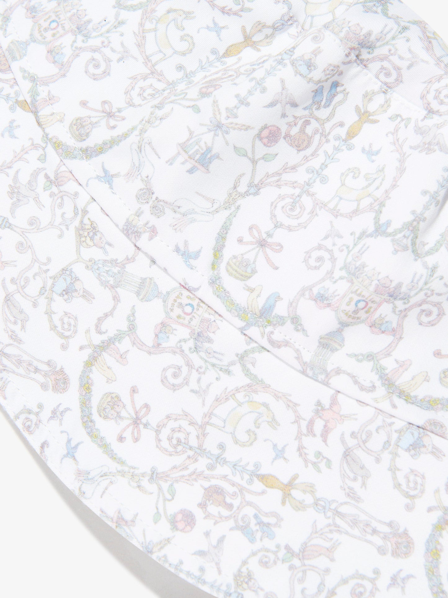 Atelier Choux Girls Bobbie Toile De Jouy Hat in Ivory