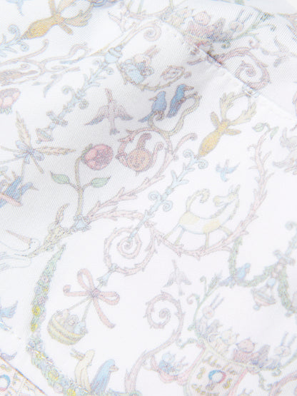 Atelier Choux Girls Bobbie Toile De Jouy Hat in Ivory