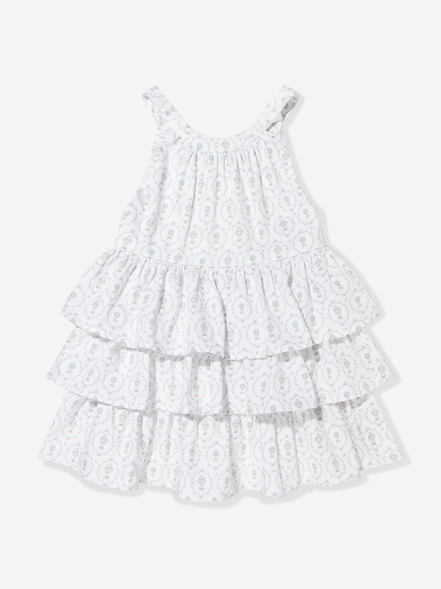 Atelier Choux Girls Camille AOP Halterneck Dress in Ivory