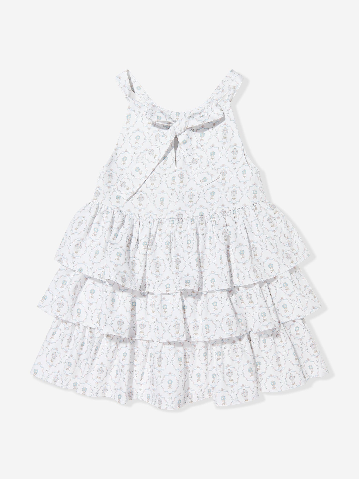 Atelier Choux Girls Camille AOP Halterneck Dress in Ivory