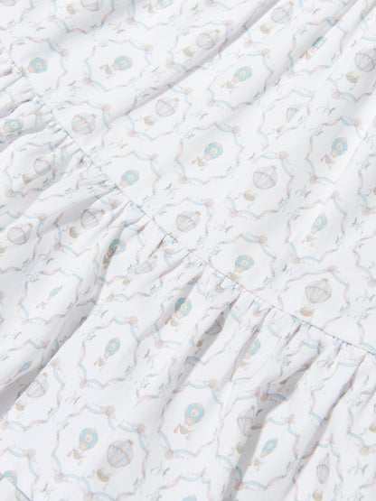 Atelier Choux Girls Camille AOP Halterneck Dress in Ivory