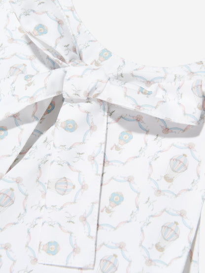 Atelier Choux Girls Camille AOP Halterneck Dress in Ivory