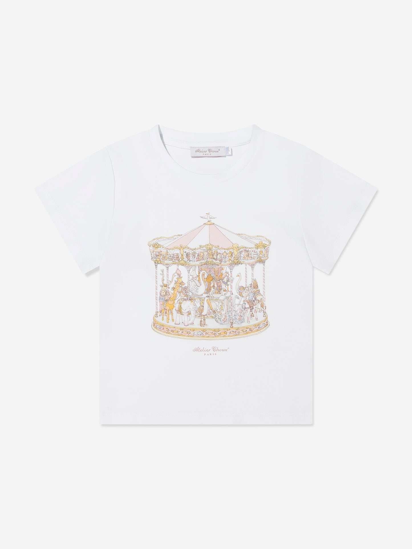 Atelier Choux Girls Carousel T-Shirt in White