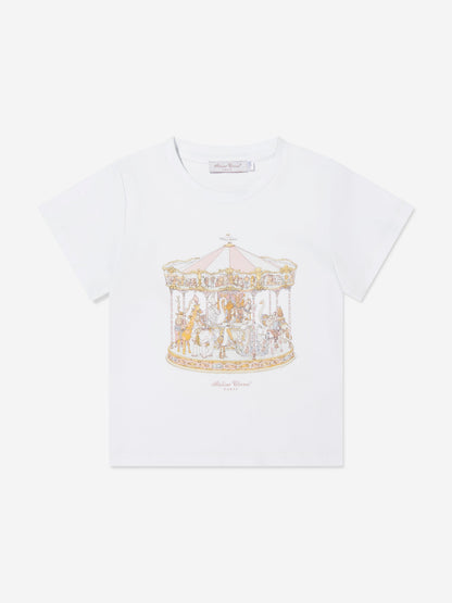 Atelier Choux Girls Carousel T-Shirt in White