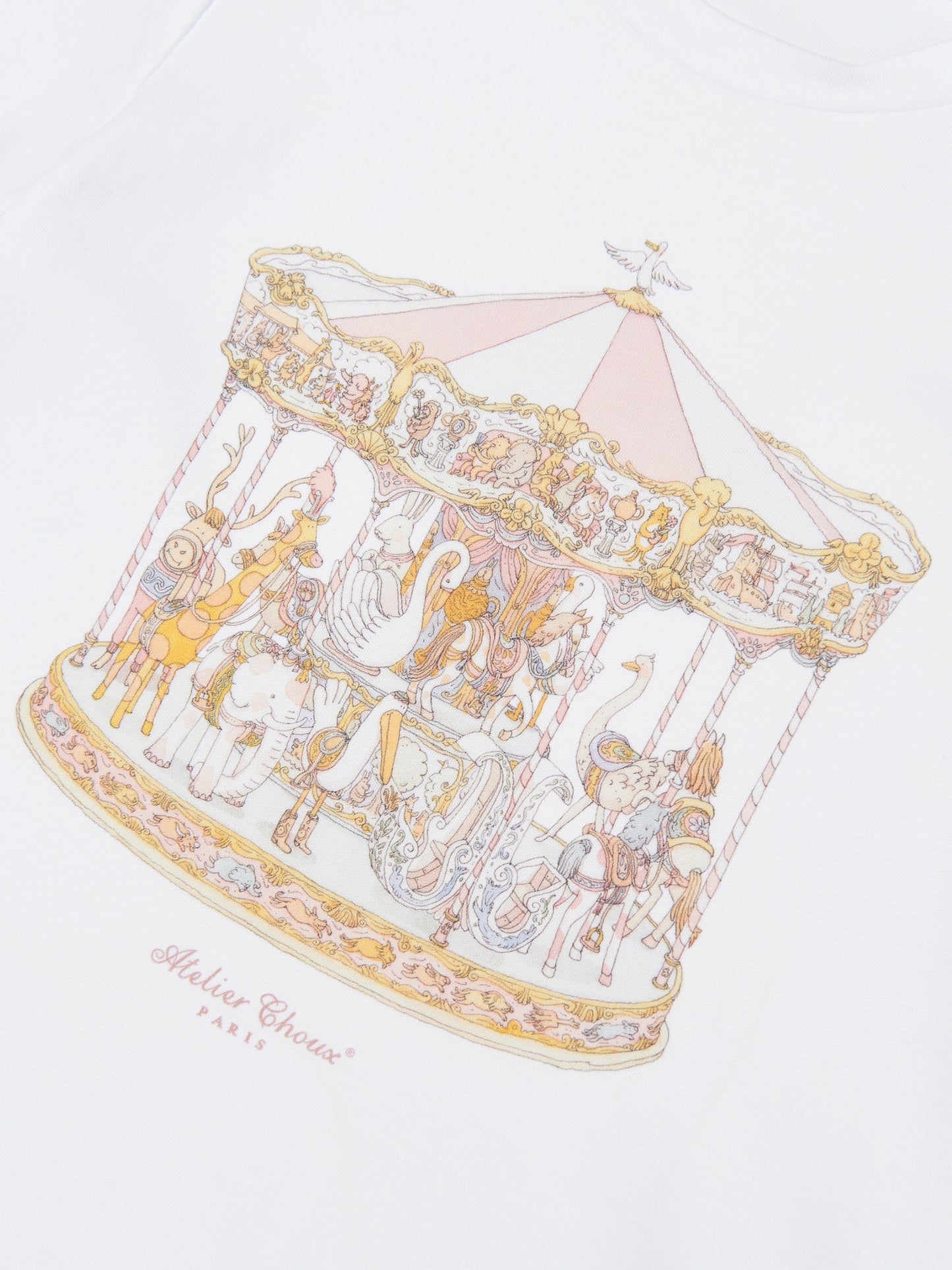 Atelier Choux Girls Carousel T-Shirt in White