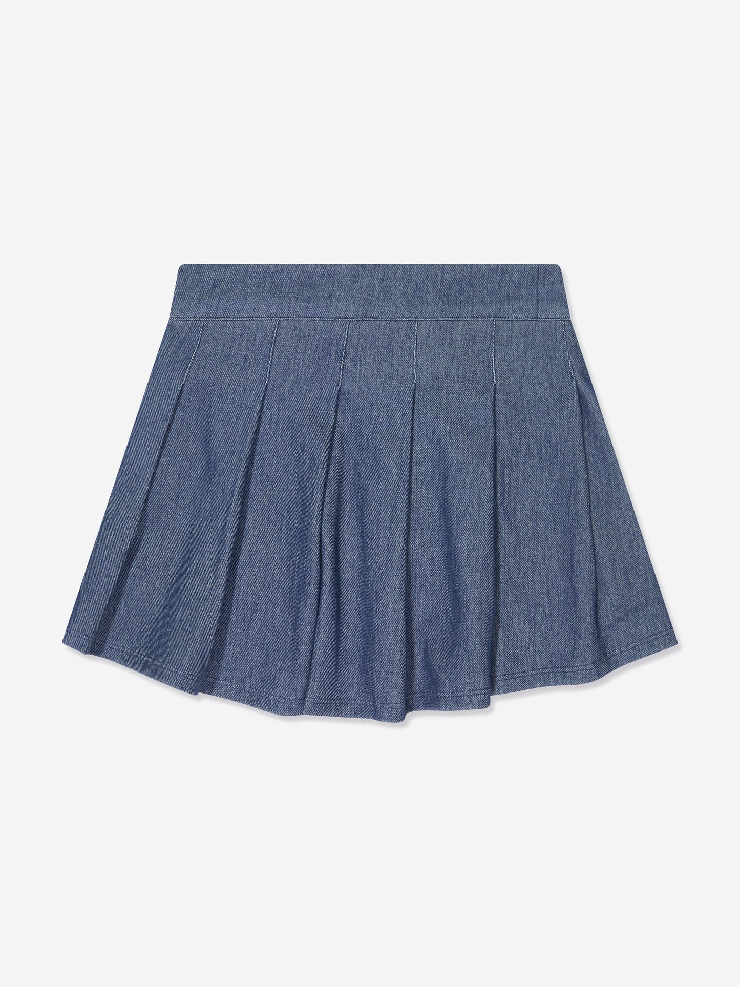 AY by AYLA Girls Denim Look Pleated Mini Skirt in Blue