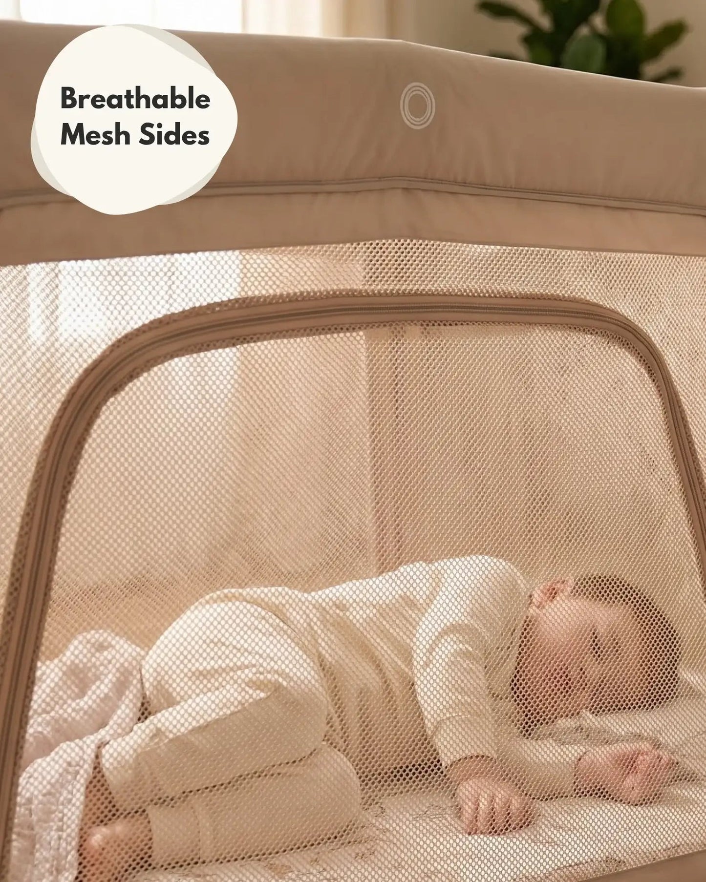 Airpod 3 Travel Cot Includes Newborn Bassinet Insert - Beige