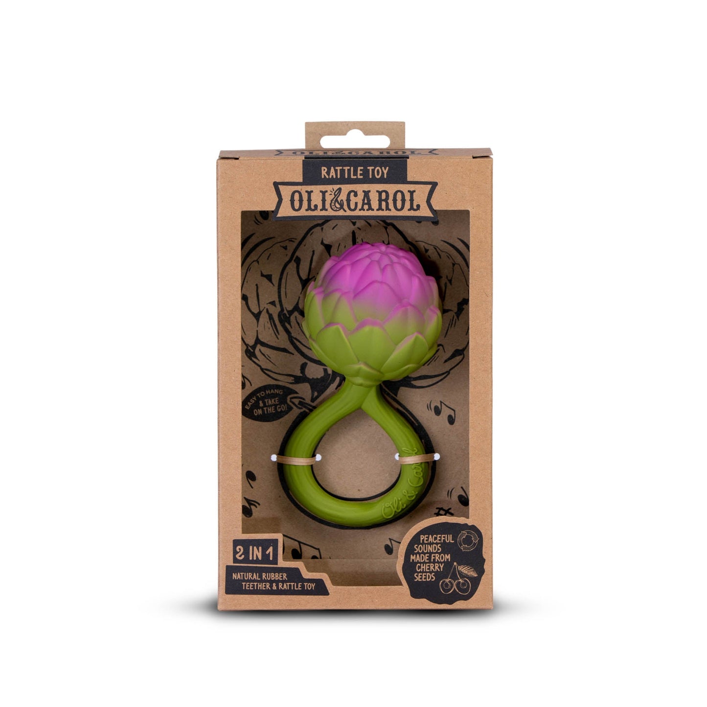 Oli & Carol Artichoke Baby Rattle & Teether