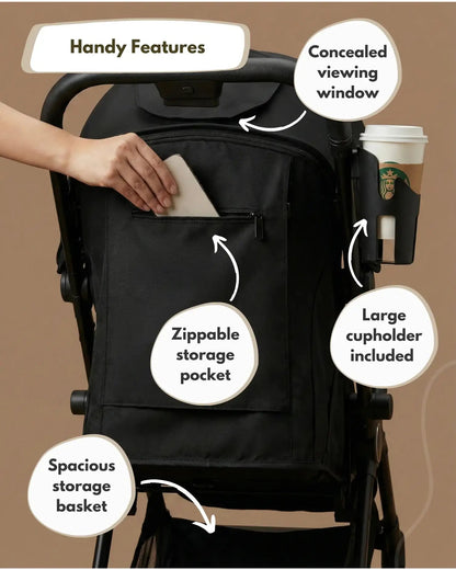 Venture Avio Compact Travel Baby Stroller - Black
