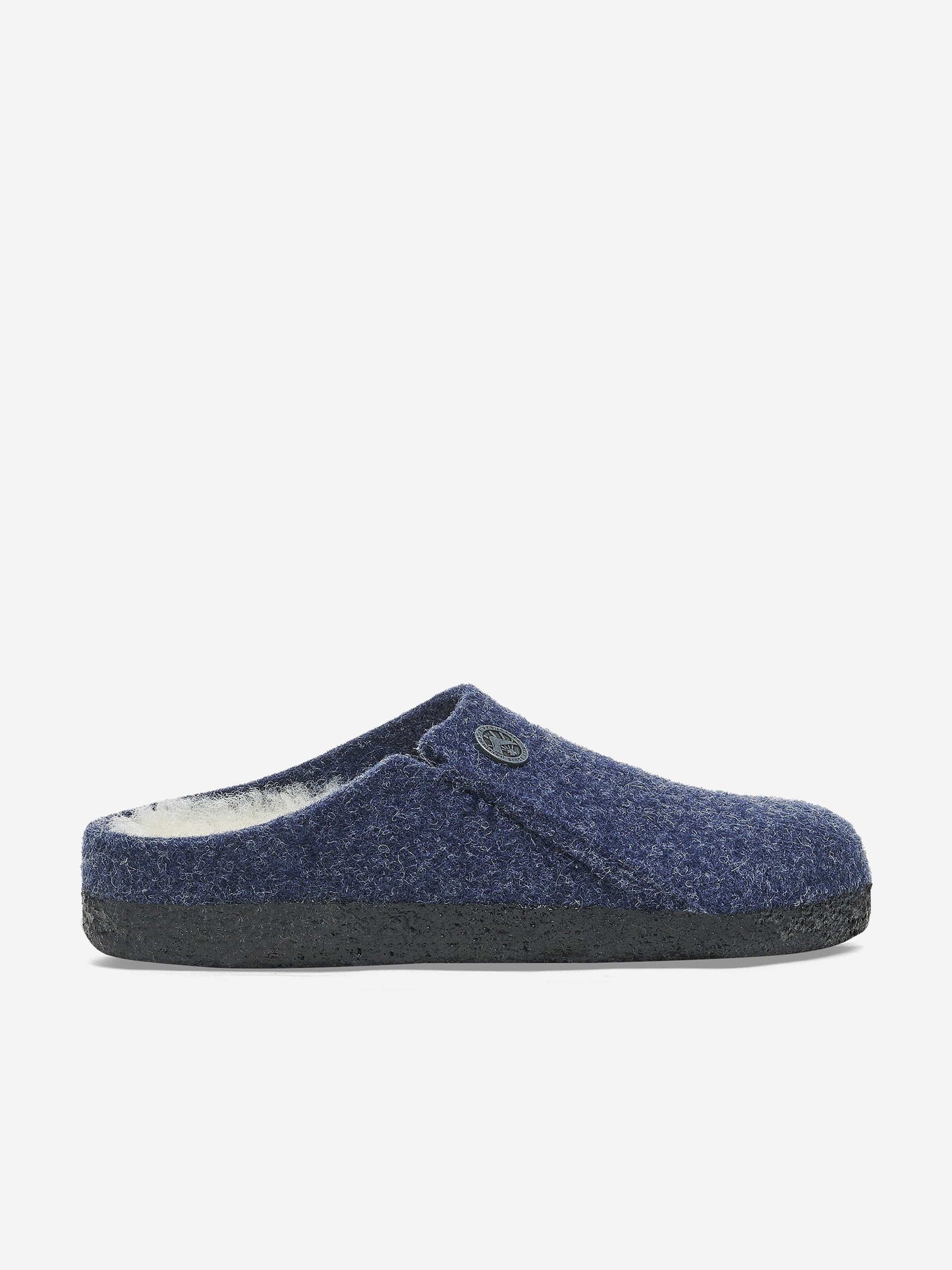 BIRKENSTOCK Boys Zermatt Felt Shearling Slippers in Navy