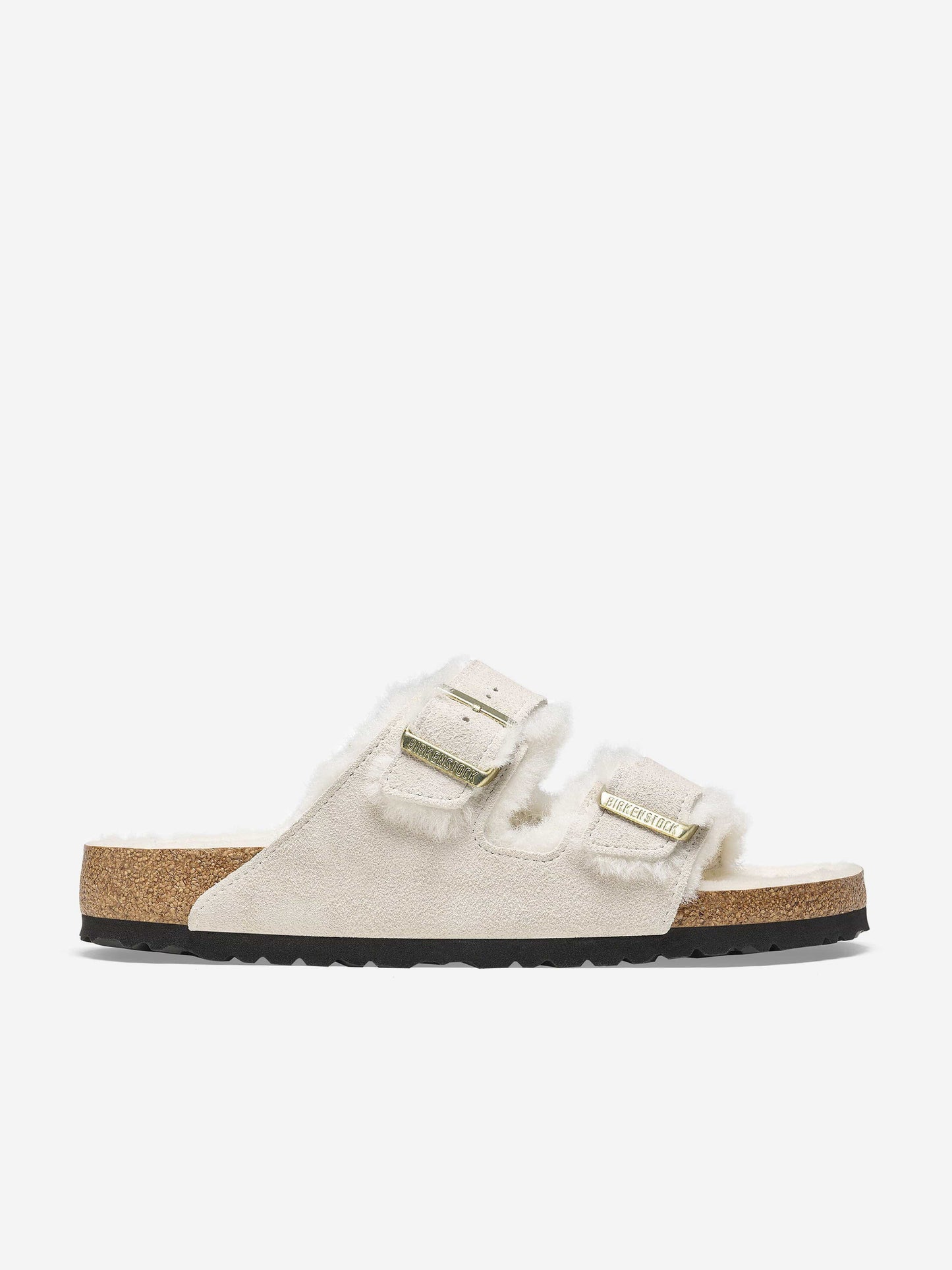 BIRKENSTOCK Arizona Shearling Suede Sandals in White