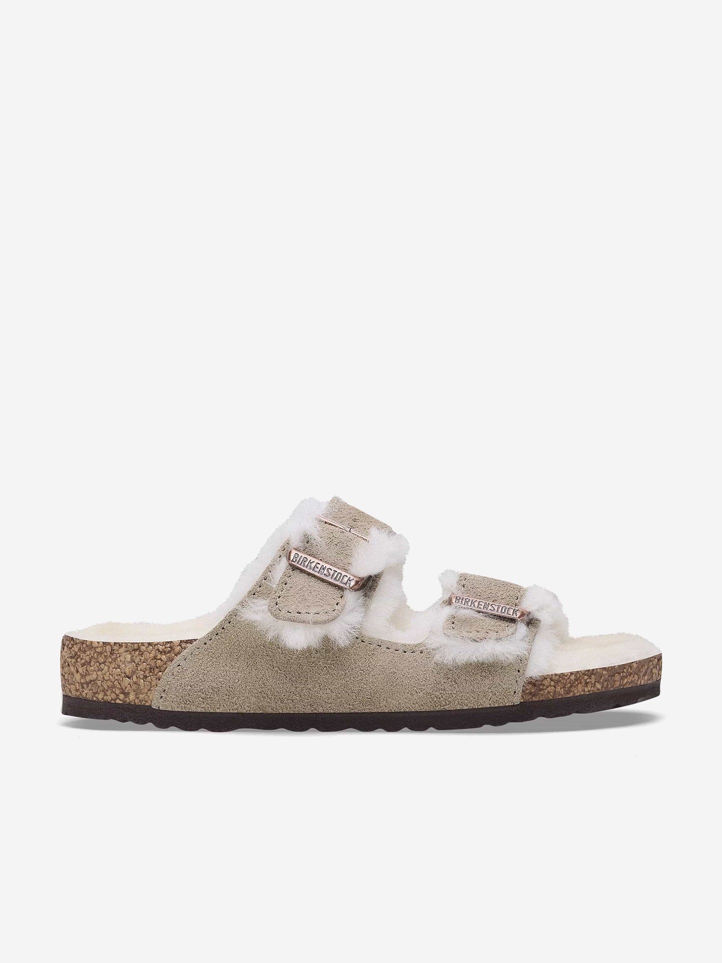 BIRKENSTOCK Kids Arizona Shearling Sandals in Taupe