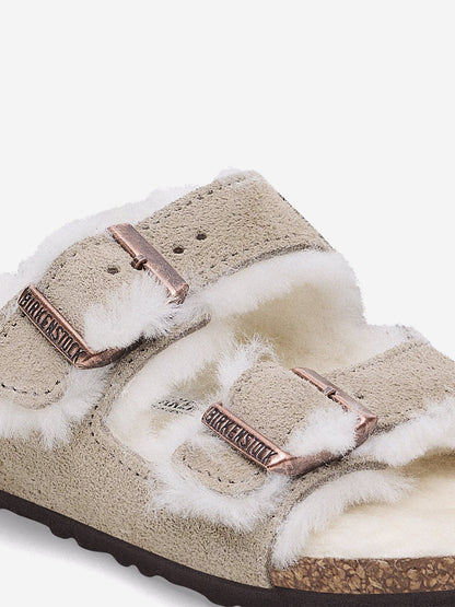 BIRKENSTOCK Kids Arizona Shearling Sandals in Taupe