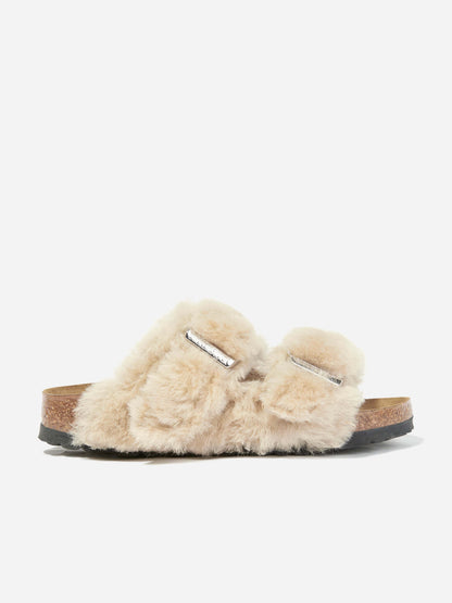 BIRKENSTOCK Classic Arizona Shearling Sandals in Beige
