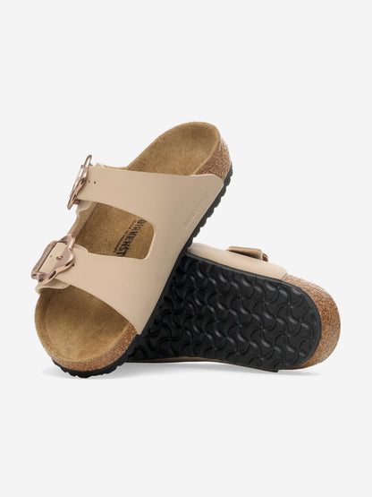 BIRKENSTOCK Girls Arizona Flower Buckle Sandals in Beige