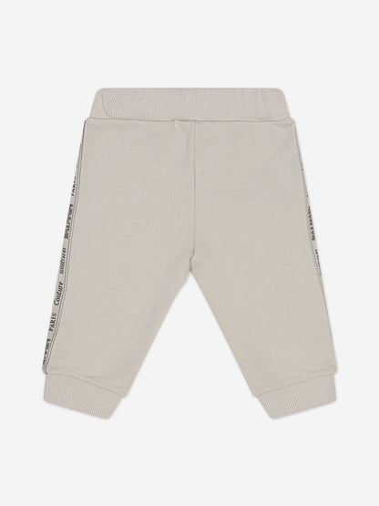 Balmain Baby Logo Tape Joggers in Beige