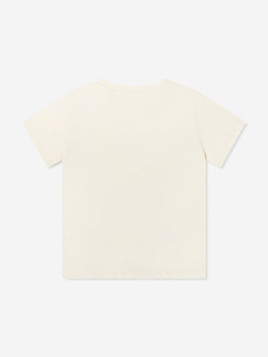 Balmain Boys Logo T-Shirt in Beige