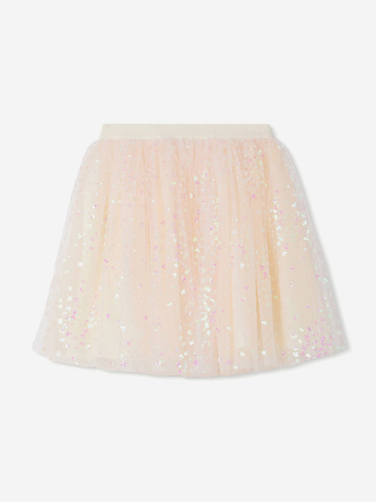 Bonpoint Girls Pois Tulle Skirt in Pink