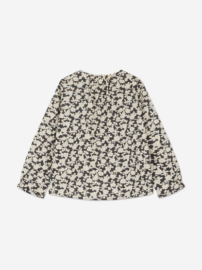 Bonpoint Girls Floral Blouse in Black