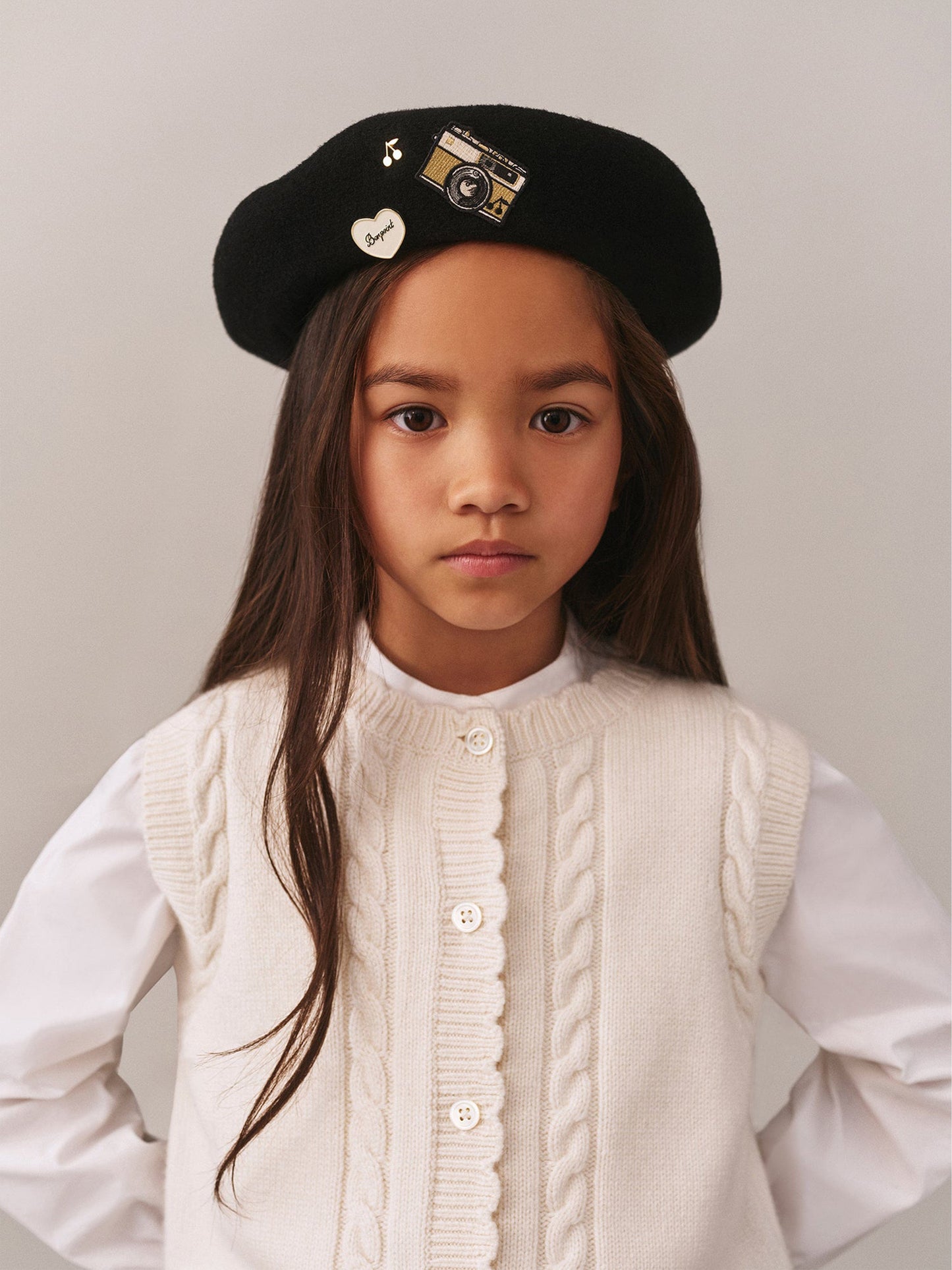 Bonpoint Girls Jobolene Sleeveless Cardigan in White