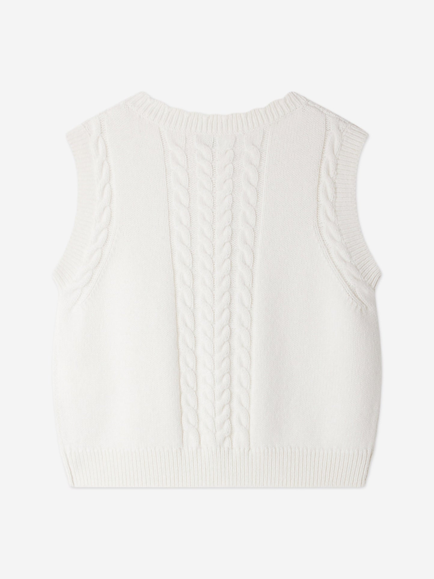 Bonpoint Girls Jobolene Sleeveless Cardigan in White