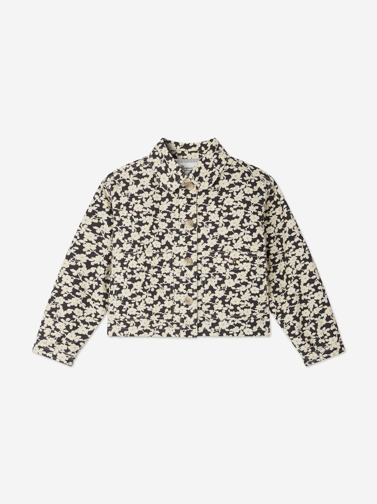 Bonpoint Girls Floral Jalia Jacket in Black