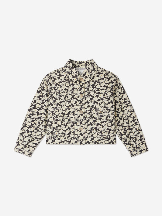 Bonpoint Girls Floral Jalia Jacket in Black