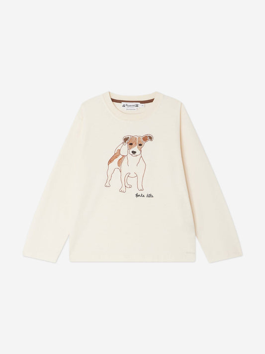 Bonpoint Boys Long Sleeve Tadda T-Shirt in Ivory