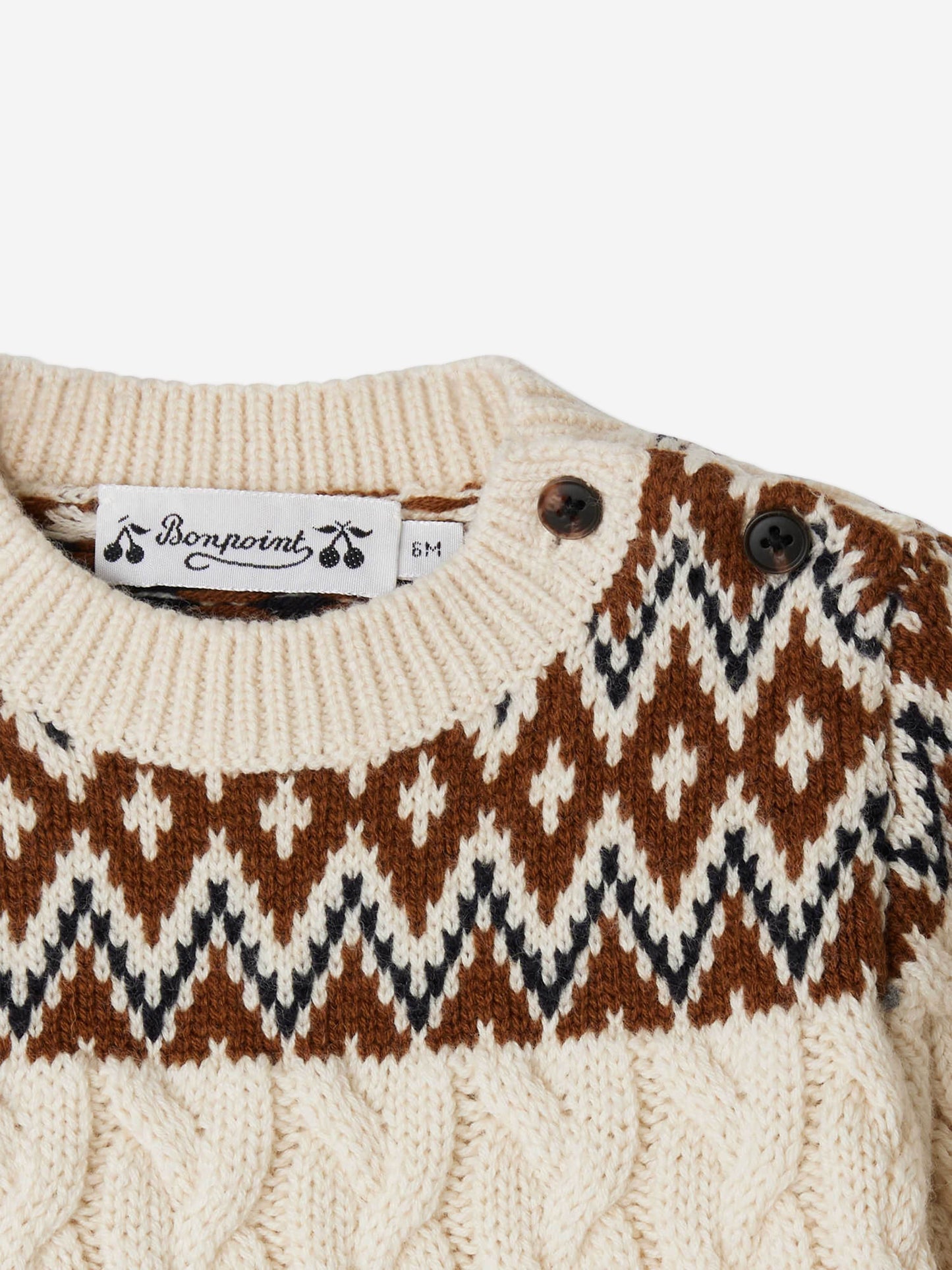 Bonpoint Baby Wool Knit Joshua Jumper  in Ivory